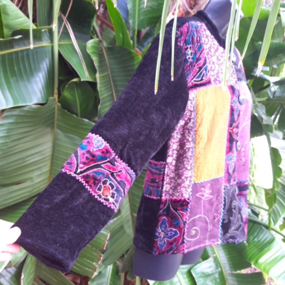 velvet patchwork jacket - Picture 3 of 6